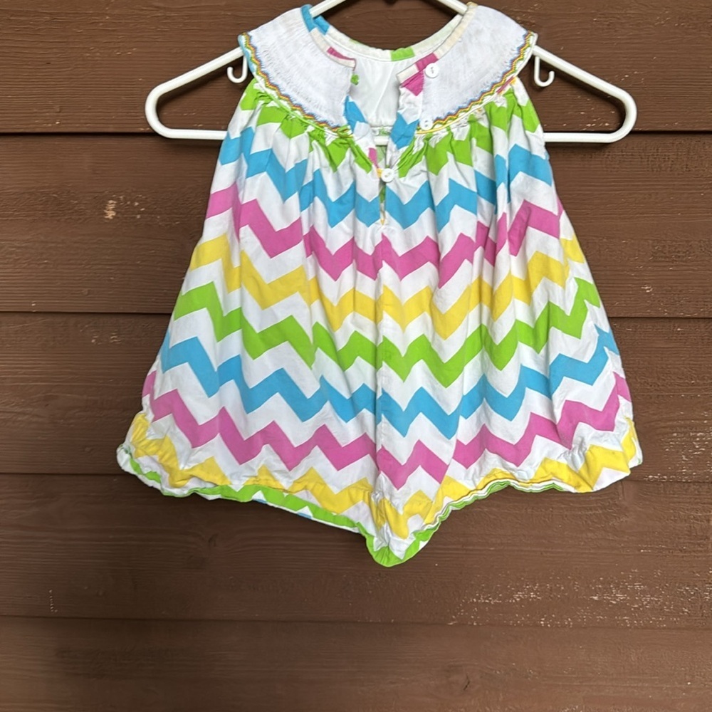Calico Fine Children’s Clothes Caterpillar Chevron Dress size 12M - Picture 3 of 4